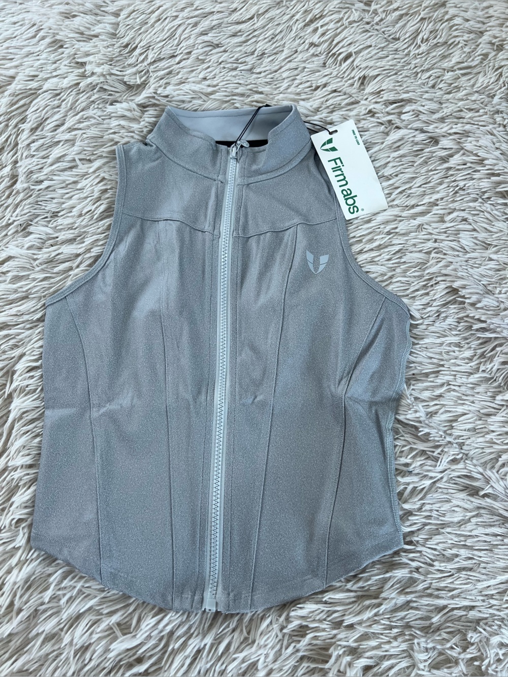 Firmabs Women’s Silver Zip-Front Crop Top